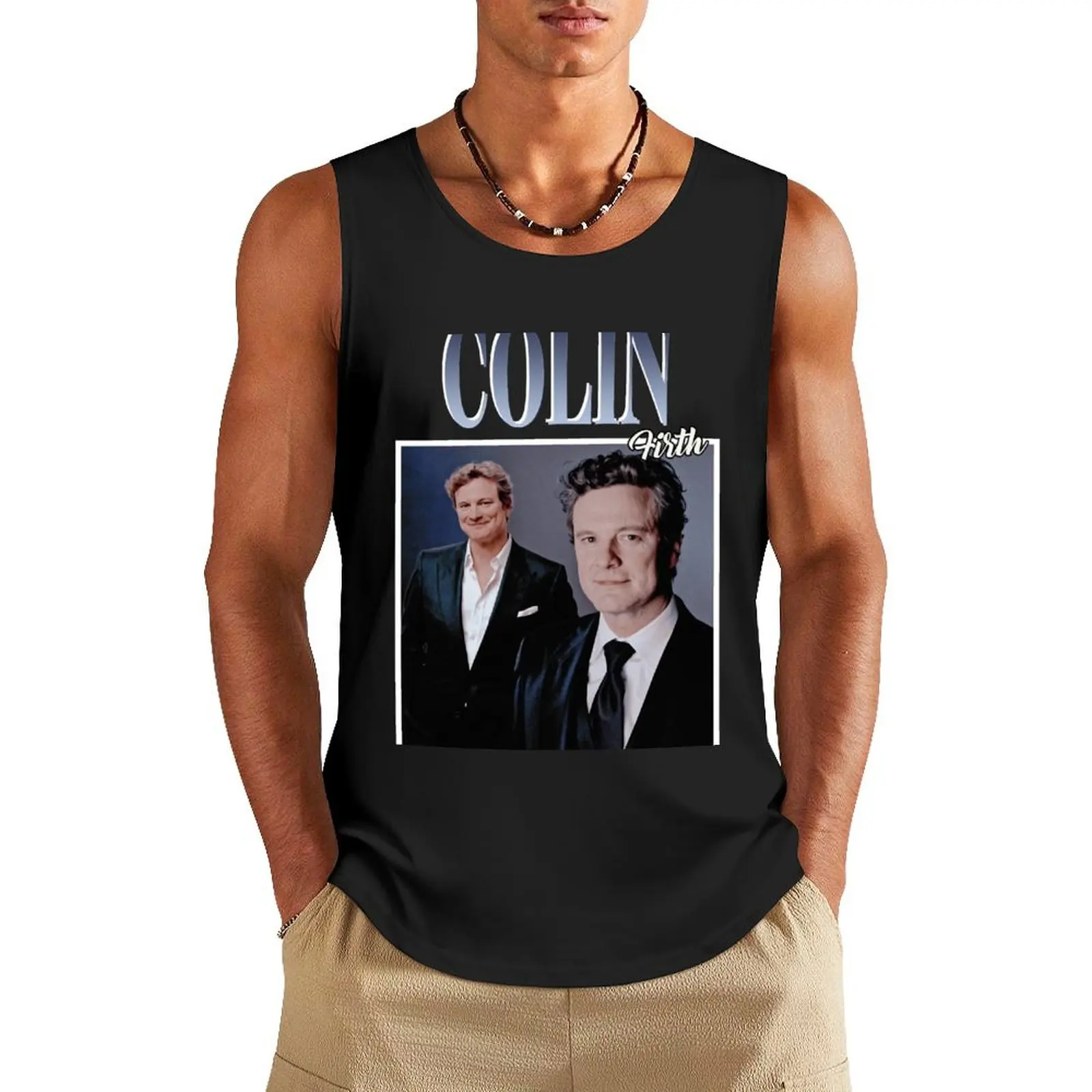 Colin Firth For Fans Tank Top Sports shirt man Male clothes Men gym sportswear