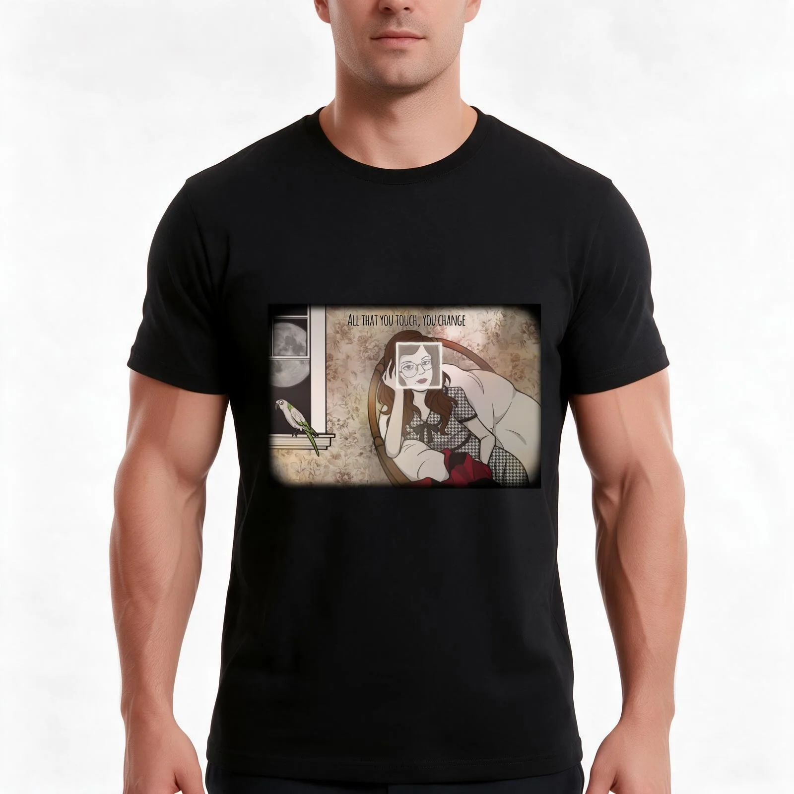 Rusty Lake ft. Woman and Harvey T-Shirt, Summer Casual Cotton Tee, Oversized Streetwear Tops, Vintage Graphic Print, 100% Cotton