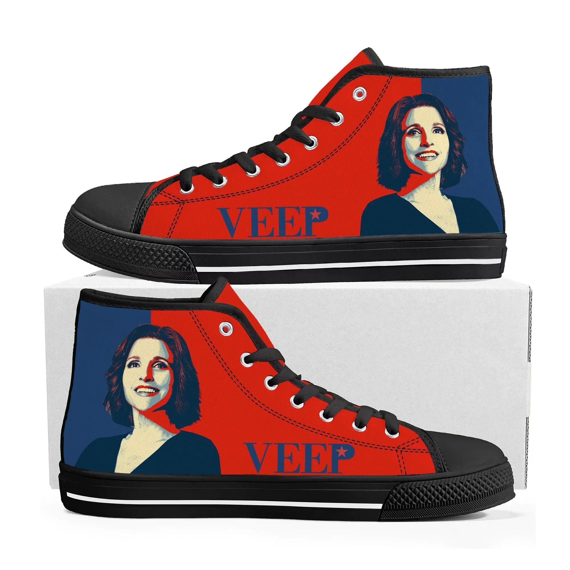 Veep High Top Sneakers uomo donna adolescente di alta qualità Selina Meyer Canvas Sneaker coppia scarpa Casual scarpe su misura