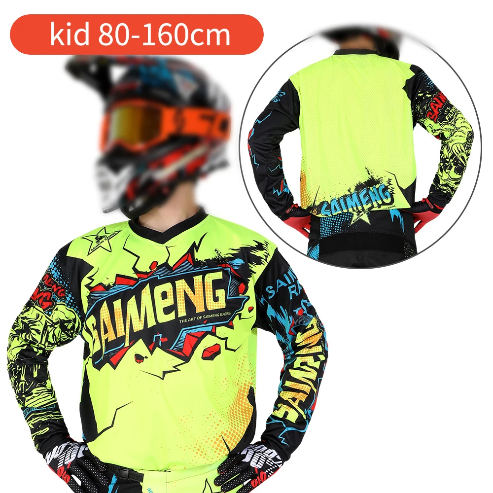 Children\'s off-road motorcycle jersey Motocross shirt Boys Girls 3 4 5 6 7 8 9 10 11 12 13 14 15 16 years old mx bmx Enduro Kid