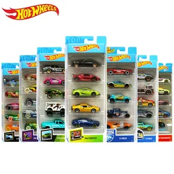 Ruote calde originali Diecast 5 pezzi Set di piste per auto sportive 1:64 giocattolo per auto in metallo Mini Hotwheels ragazzo giocattoli per bambini modello di auto Oyuncak