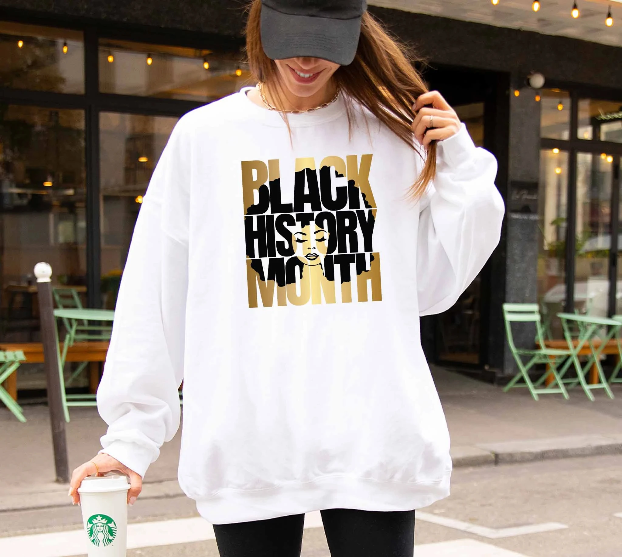 

Black History Month Sweatshirt Hoodie Men's and Women's Round Neck Sweatshirts Y2k Tops Autumn Winter Pullover Women Clothing
