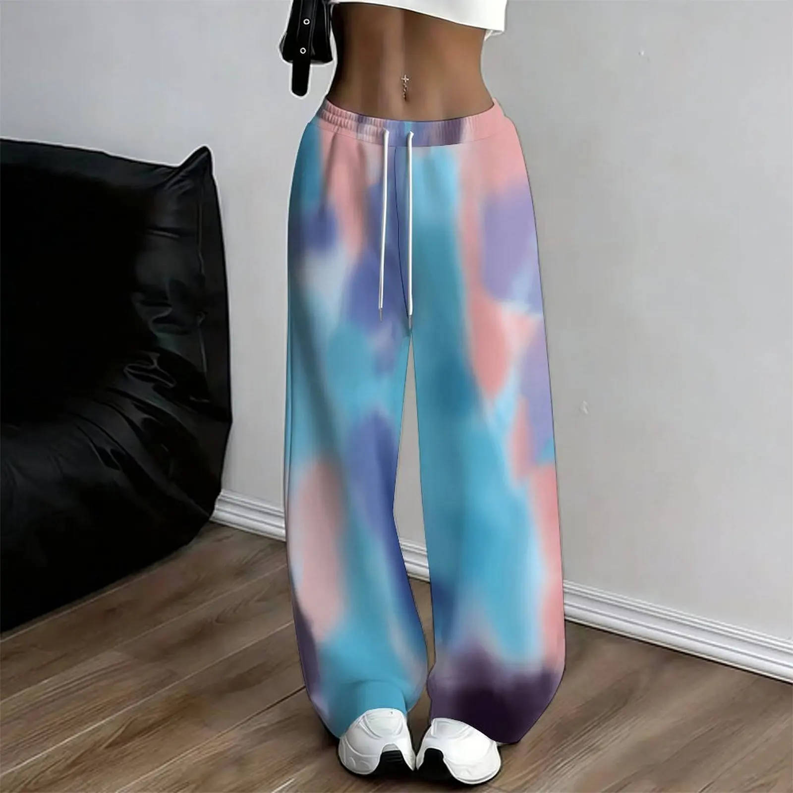 Women's Autumn Winter Casual Wide Leg Pants, Fashion Everyday Commuting Trousers, Retro Loose Vacation Pants