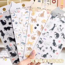 1 pc Cute Cats Paw Felt Cloth Stickers Scrapbooking Diy Stationery Sticker Kawaii Art Supplies Gift