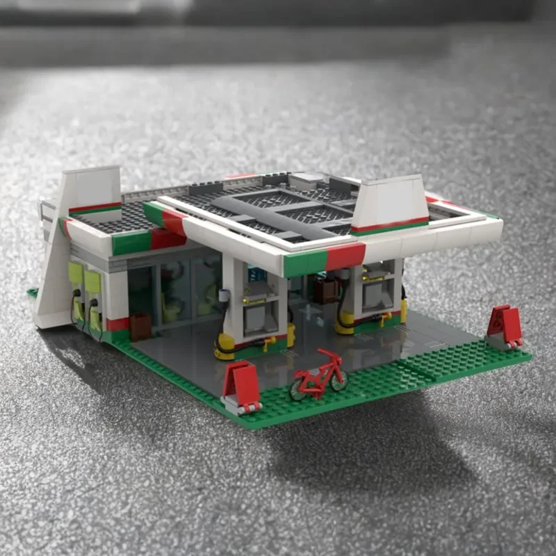 

673PCS Octan Gas Station Building Blocks Creative Educational Toy Develop Kids Operational Ability MOC Christmas Birthday Gift