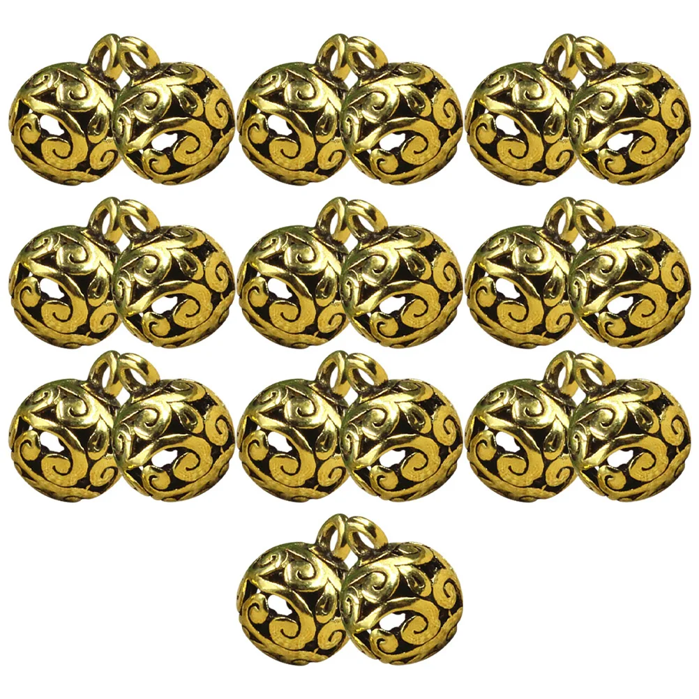 

20Pcs Hollow Ball Pendants Vintage Alloy Charms DIY Jewelry Accessories Bracelets Necklaces Hanging Ornaments Hanging Ornaments