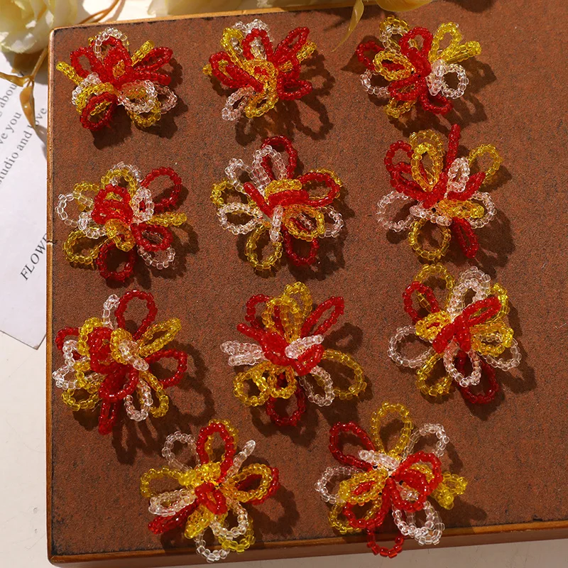 Sandal Accessories 1 Piece Handmade Crystal Beaded Flower Shoe Charms Multicolor Clear Lightweight Decor for Clogs Cute Girly