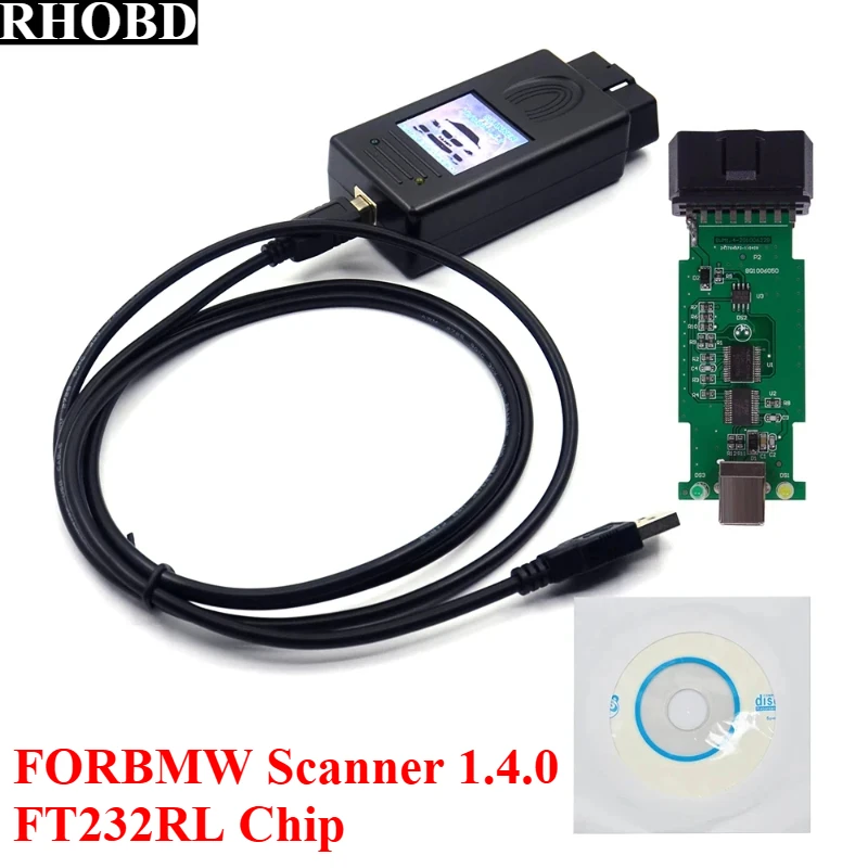 

Новый для BMW Scanner 1.4.0 FTDI OBD2 Code Reader Разблокировка версии OBD2 Диагностический интерфейс для BMW 1.4 USB Автоматический диагностический инструмент