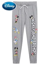 Disney Mickey Minnie Mouse Donald Daisy Duck Fleece Long Pants Women Streetwear Jogging Fall Winter Running Fitness Trousers