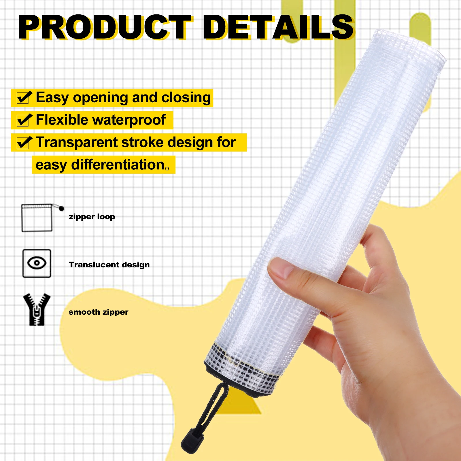 

20 шт. сетчатых прозрачных пластиковых пакетов на молнии для хранения пазлов, документов и канцелярских принадлежностей