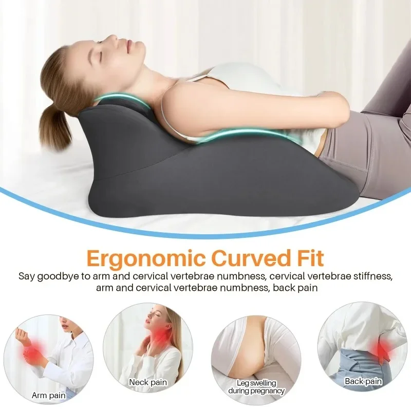 Memory Foam Prone Wedge Support Pillow, Ergonomic Multi-Positional Cushion, Removable Washable Cover for Home Relaxation