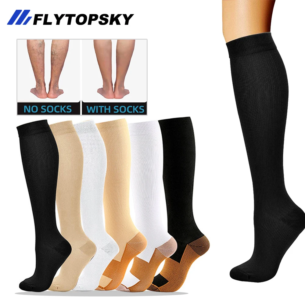 1 Pair Copper Compression Calf Sleeve Calf Socks for Women&Men,Shin Guards15-20 mmHg,Calf Support Varicose Vein Pain Relief