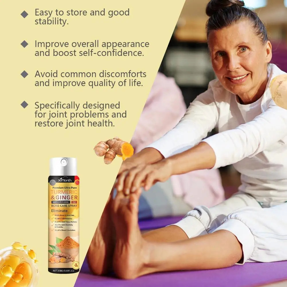 Turmeric Joint Care Spray Support Joint Elasticity, Mobility, And Overall Bone Health Quick Absorption Long-Lasting Comfort