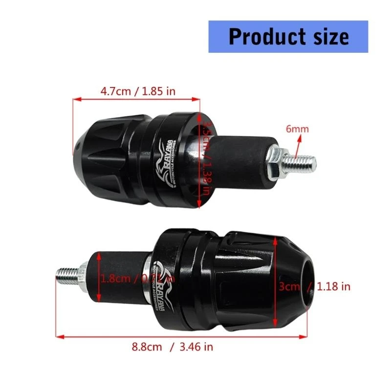 

02DE 1 Pair Aluminum Alloy Motorcycle Handlebar End Caps, Nonslip Grip Covers for Dirt Bike 7/8" 22mm Bars, Easy Installation
