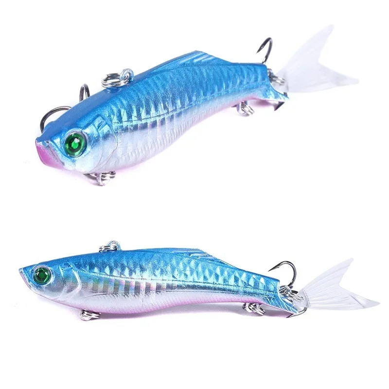 1pcs 8cm 22.5g Sinking VIB Lure No Rattling Ball Artificial Wobbler Hard Bait Lipless Crankbait Winter Ice Fishing Tackle