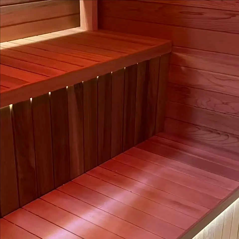 Factory Supply 2 Person Modern Electric Solid Wood Outdoor Steam Sauna Room for Villa with Panoramic Glass Window