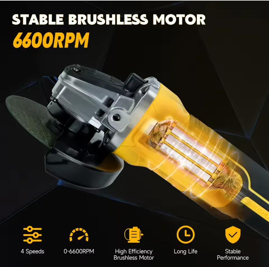 

Dewalt 125MM 9000RPM Brushless Angle Grinder Cordless Cutting Machine Impact Polisher Machine For Dewalt 20V Battery