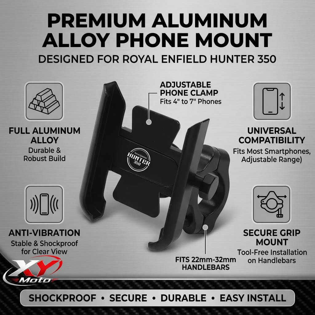Motorcycle Handlebar Mobile Phone Holder GPS Stand Bracket With LOGO For Hunter 350 hunter 350 hunter350 2023 2024 2025