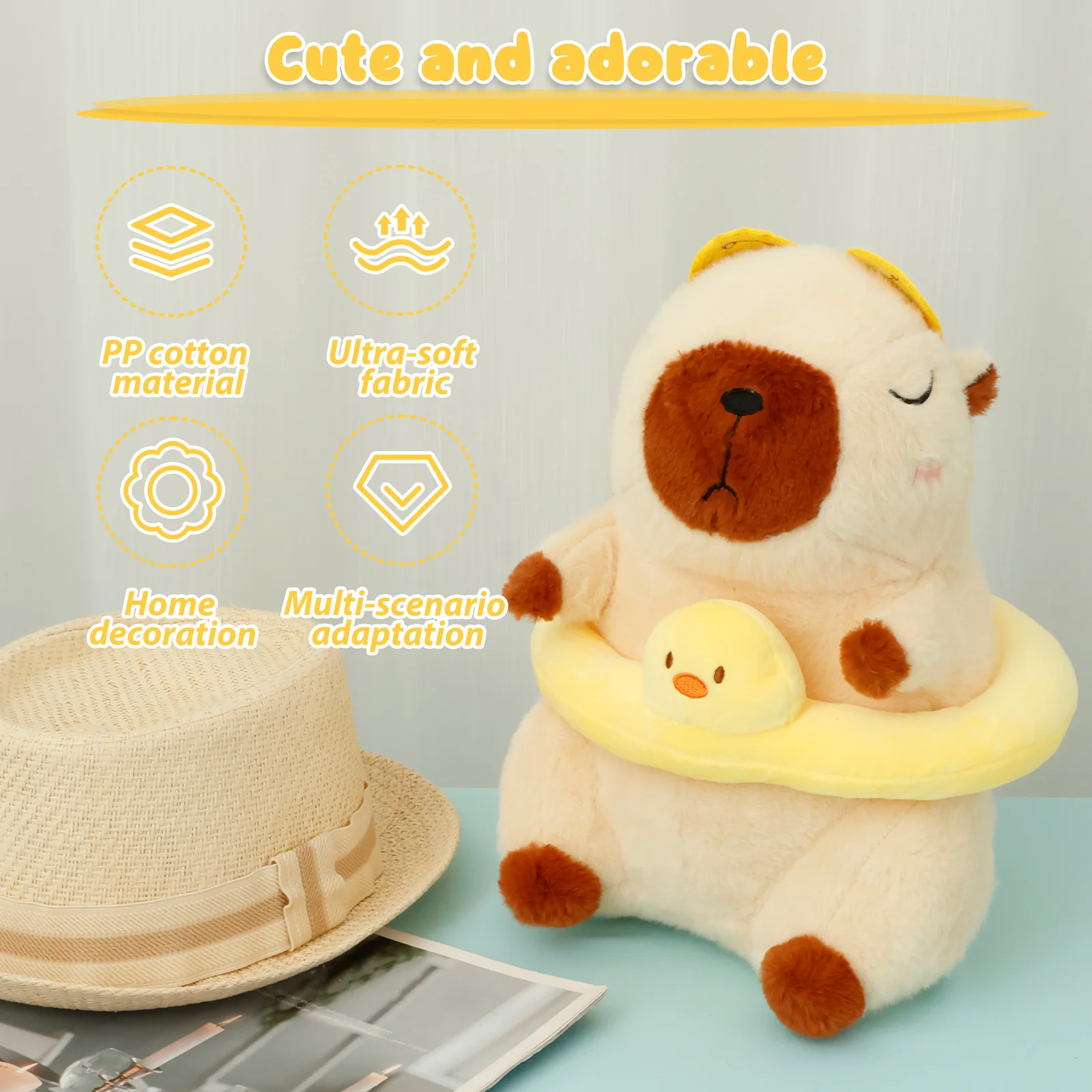 30cm Capybara Plush Toy Adorable and Cute Water Pig Plush Toy Multipurpose Home Decoration Animal Pillow for Kids Boy Girl Adult