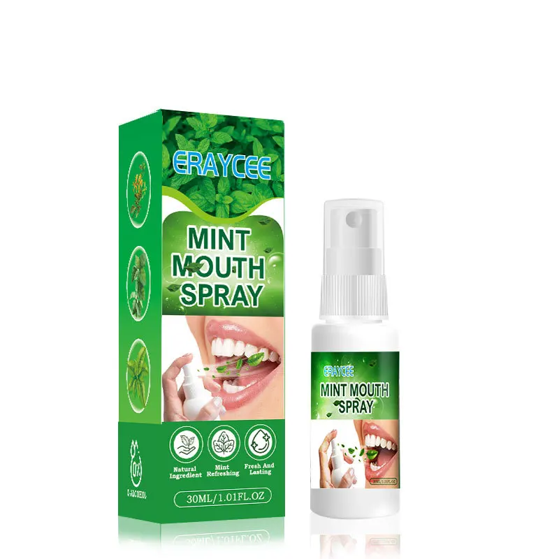 Mint Mouth Spray Mint Breath Mist Sprays 30ml Mouthwash Spray Gentle Mint Moisturizing Mouth Spray Sugar-Free Portable Fights