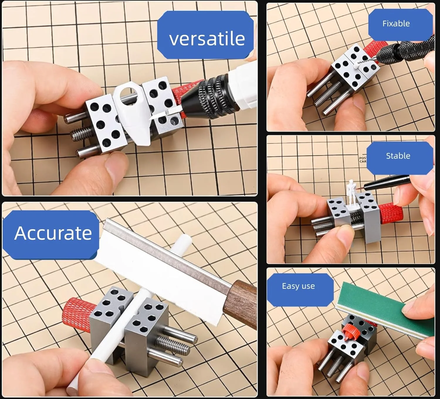 PRO Metal Handy Mini Vise Vice Grip Width 0.78inch - 1.18inch Ajustable For Scale Model Hobby Craft Jewelry, Watch,Electronics