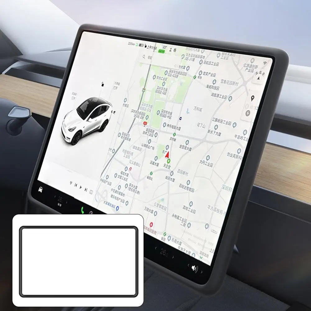 For Tesla Silicone Screen Protector Fit 2026 Model Y YL Juniper Shock Resist Wrap Edge Easy Install Auto Interior Screen Cover