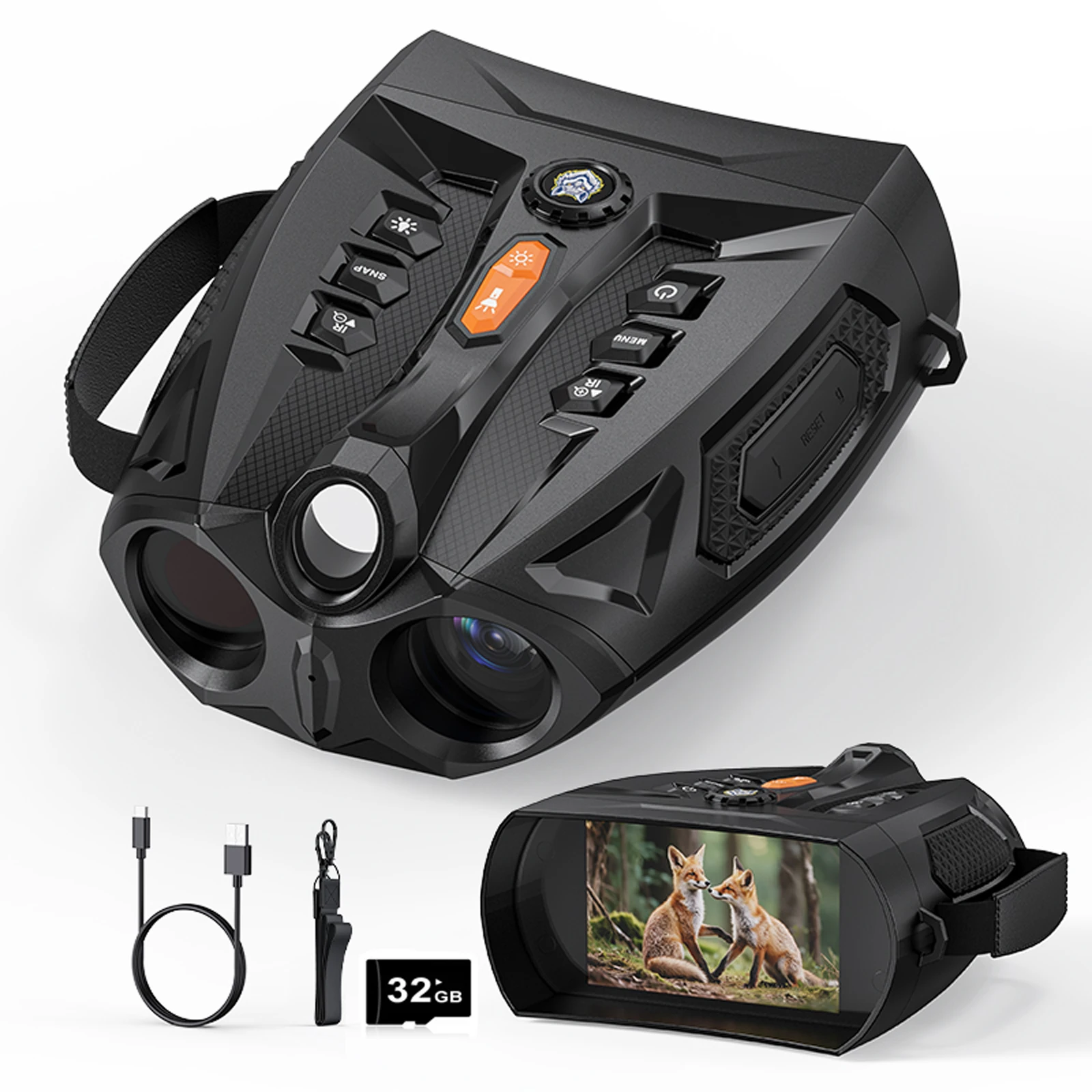 

4K Night Vision Binoculars 4inch Screen 10X Digital Zoom With Tactical Light Compass 5000mAh 7Level Infrared Vision Night Goggle