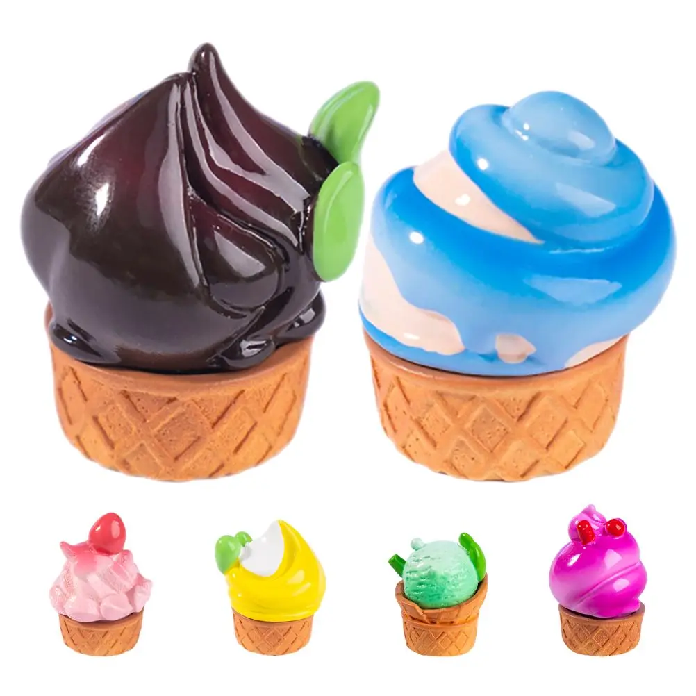 

6 Pcs Fruit Ice Cream Ornaments Miniature Food Model Realistic Fake Food Decorations for Home Montessori Educational Summer
