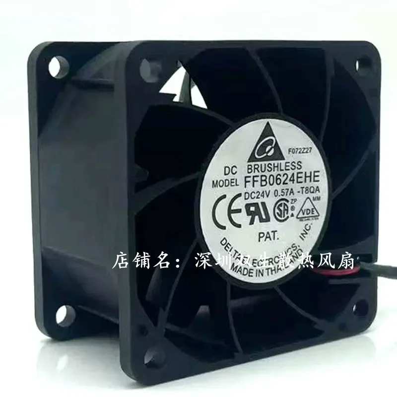Original Delta FFB0624EHE 24V 0.57A 6038 6CM Speed Alarm Dual Ball Fan for Delta