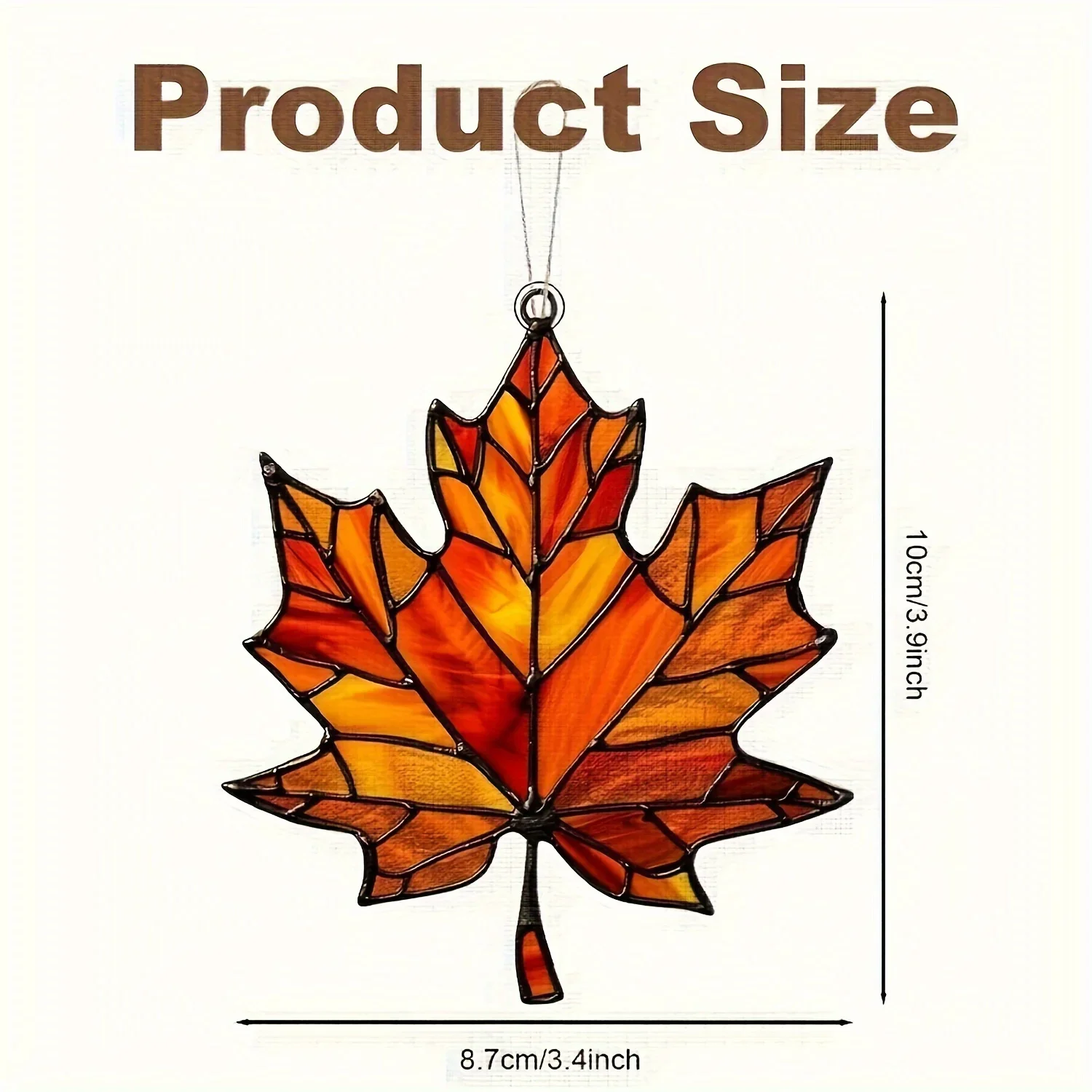 2D Flat Acrylic Maple Leaf Light Catcher 8x10cm Thanksgiving Autumn Home Door Decor Christmas New Year Gift