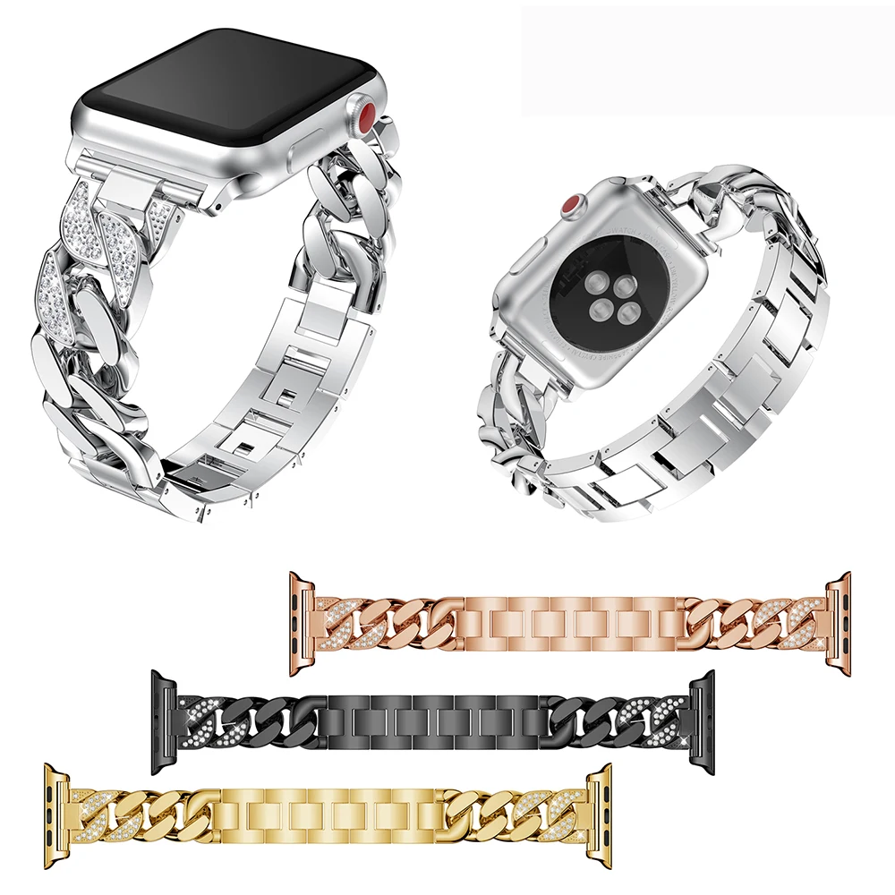 

Metal band For Apple Watch Ultra 49mm 9 8 7 45mm 41mm Luxury Diamond Stainless steel strap for iwatch 6 5 4 3 SE 44mm 42mm 40mm