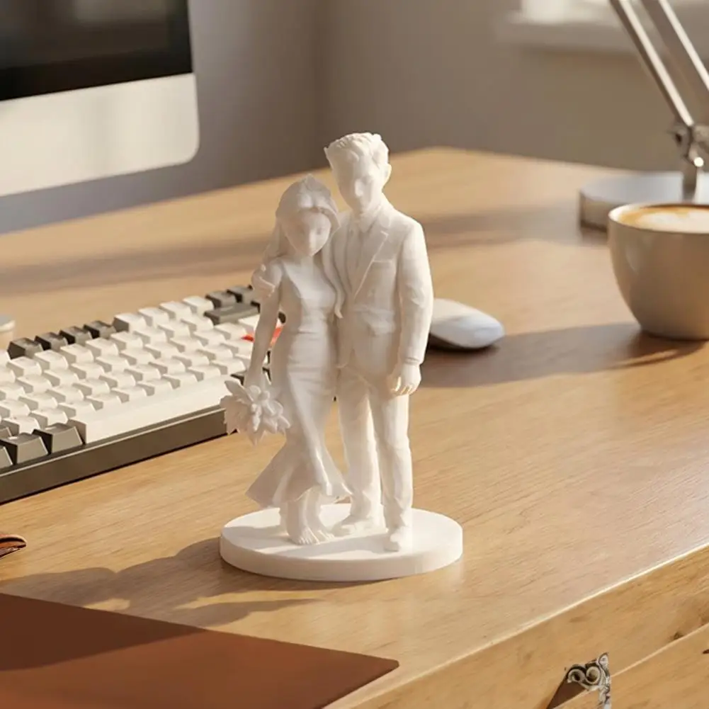 3d Printed Wedding Cake Topper Fine Detail 3d Printing Ornament 3d Printed Bride Groom Cake Topper Elegant Couple for Wedding