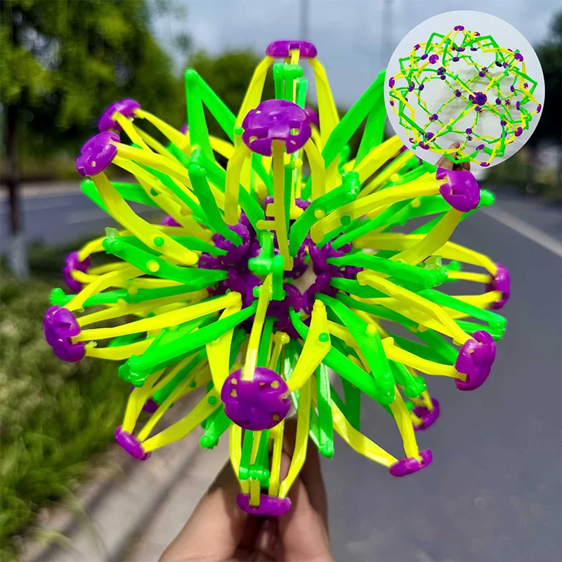 New 1/2pcs Expandable Magic Ball Large Retractable Ball Toy Stress Relief Breathing Ball Colorful Magic Toy Yoga Relaxation Gift