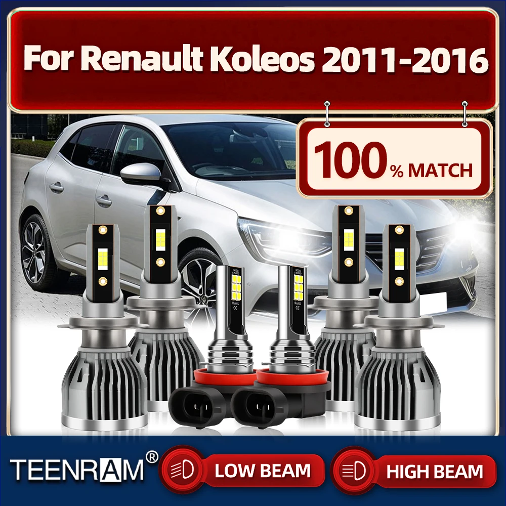 

H7 LED Headlight Bulbs 360W Canbus Auto Lights 6000K White 12V Fog Lamps For Renault Koleos 2011 2012 2013 2014 2015 2016