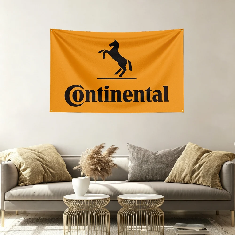 C-Continental Tires Flag Banner Vivid Color Fade Resistant With Grommets Outdoor Garden Yard Indoor Dorm Room Wall Hanging Decor