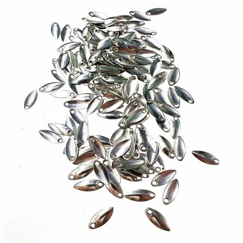 50pcs/lot Fishing Spinner Metal Spoon Bait Trout Frogs Vib Reflective Stainless Steel Sheet Noisy Spoons Lure Accessories