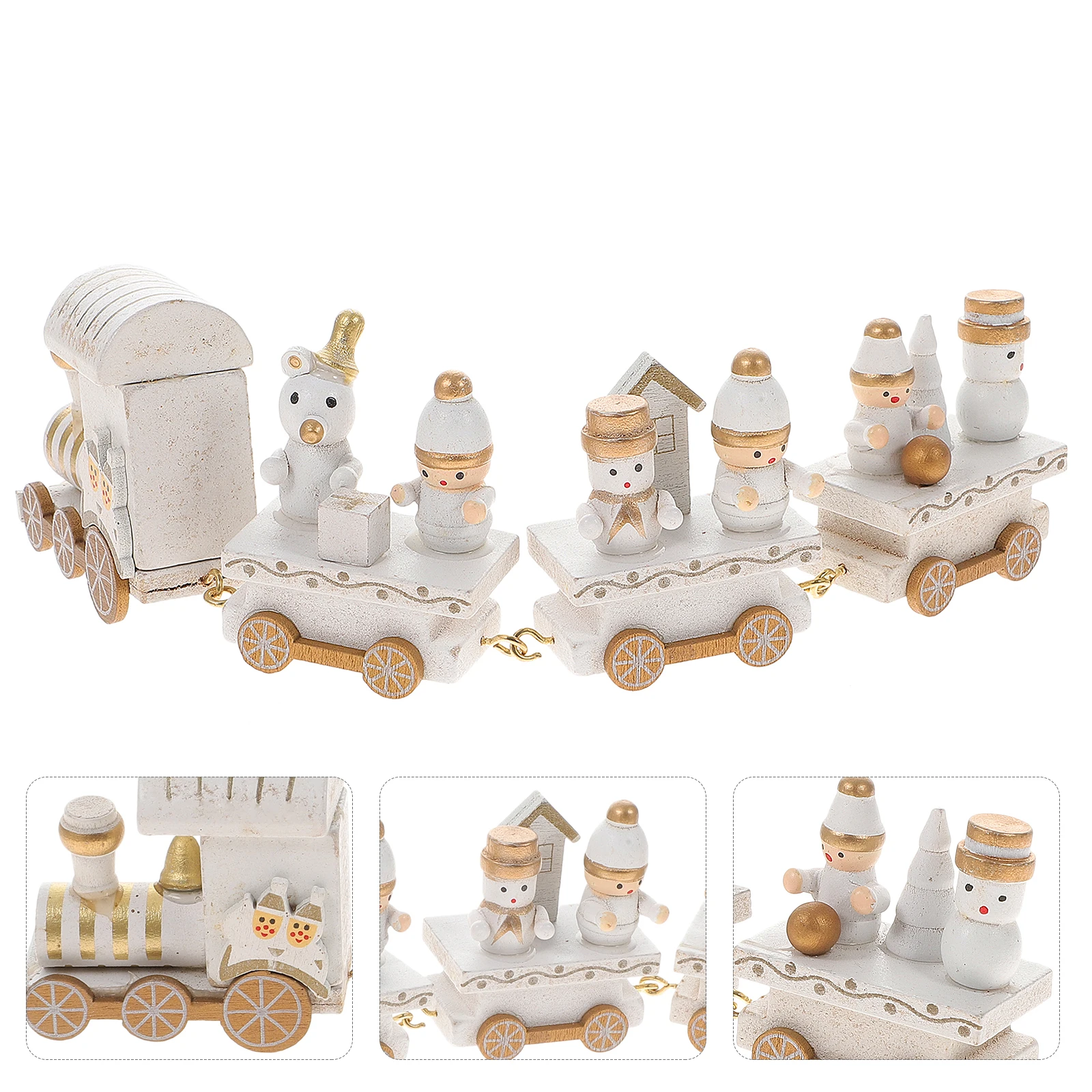 

Christmas Wooden Ornament Decoration Gift Mini For Kids Wooden Train For Christmas Home Party Festival Non-Remote