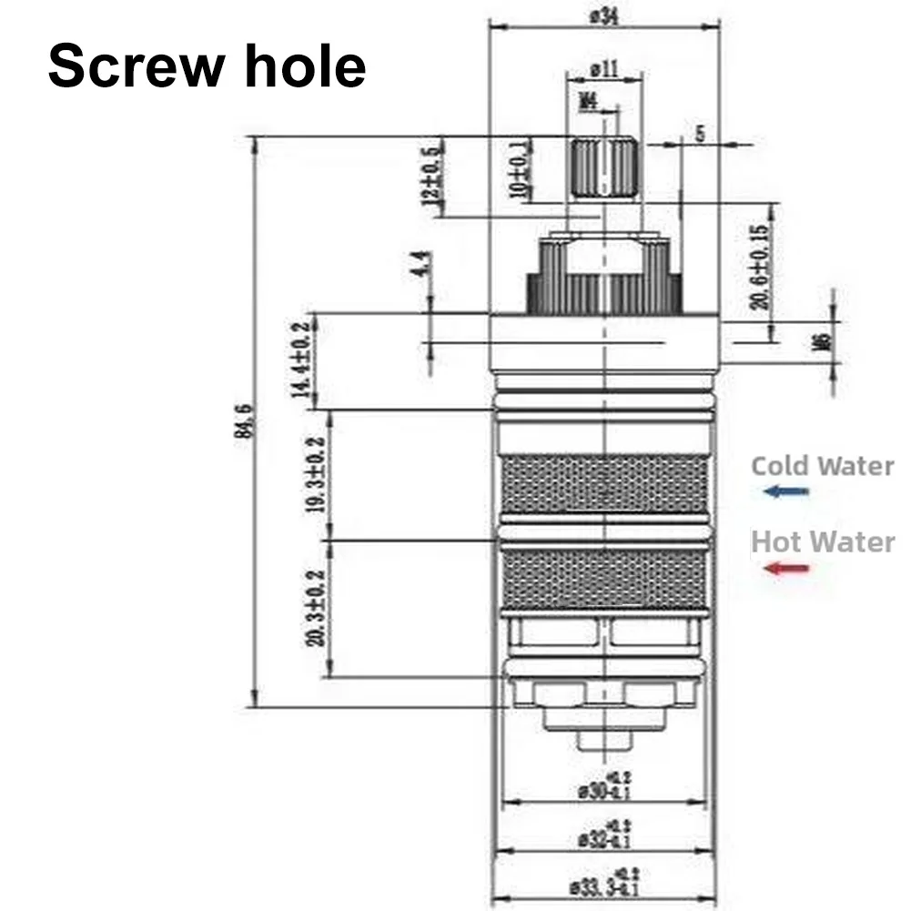 Brass Thermostatic Mixing Valve Core Designed for Integration into Standard Shower Faucet Bodies with Minimal Modification