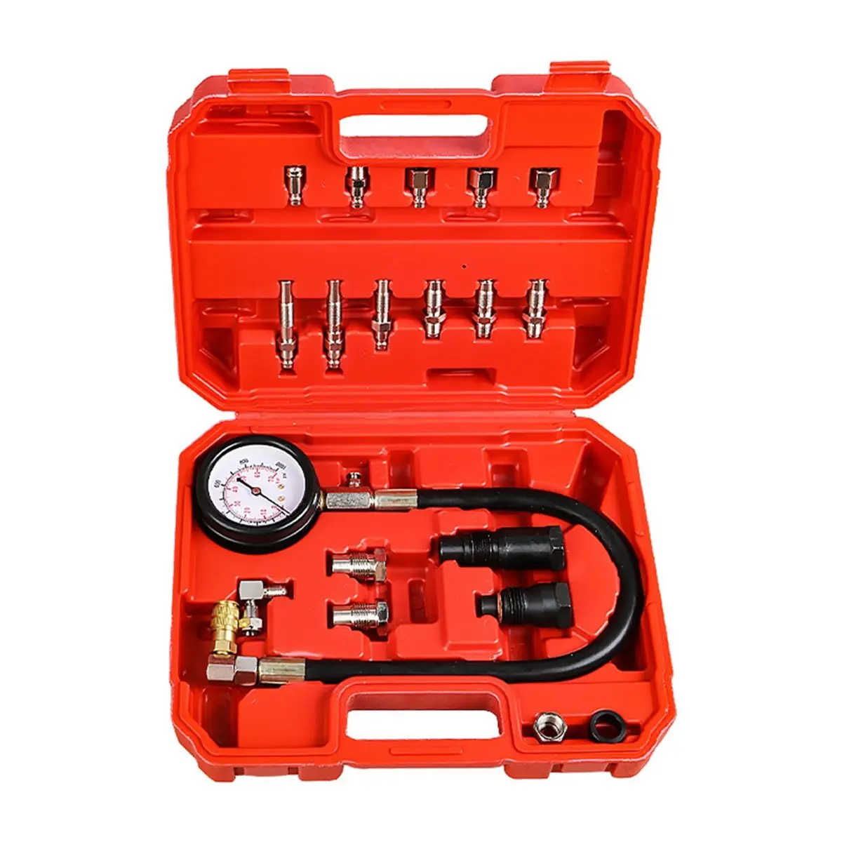 A67F TU-15A Diesel Engine Compression Tester Kit with Gauge Adapters and Cylinder Pressure Meter for Car Maintenance Tool