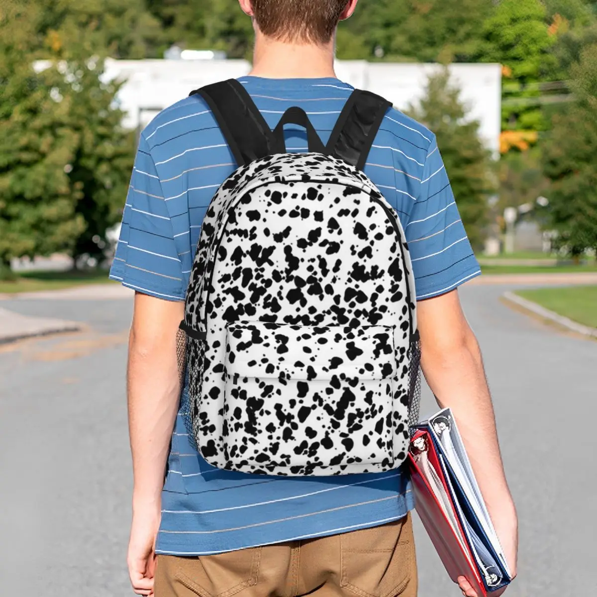 Dalmatian Dog Texture Backpack Student Boys Girls BookBag Men Women School Bag Computer Shoulder Bags