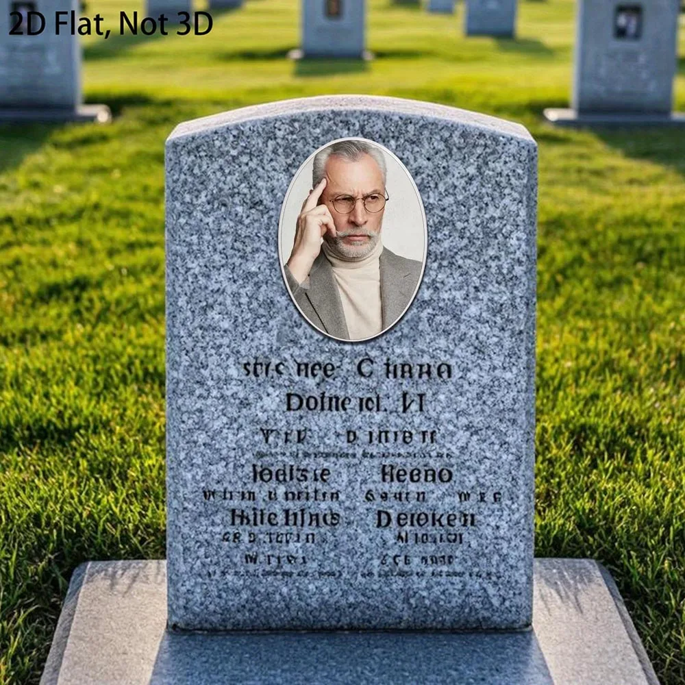 2D Flat Not 3D 1pc Custom Photo Memorial Headstone Tile Personalized Indoor/Outdoor Remembrance Gift Grieving Families