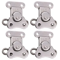 4Pcs Butterfly Lock Stainless Steel Buckle Latches Butterflies Toggle Clamp Mini Padlock Wooden Accessories Keeper Box