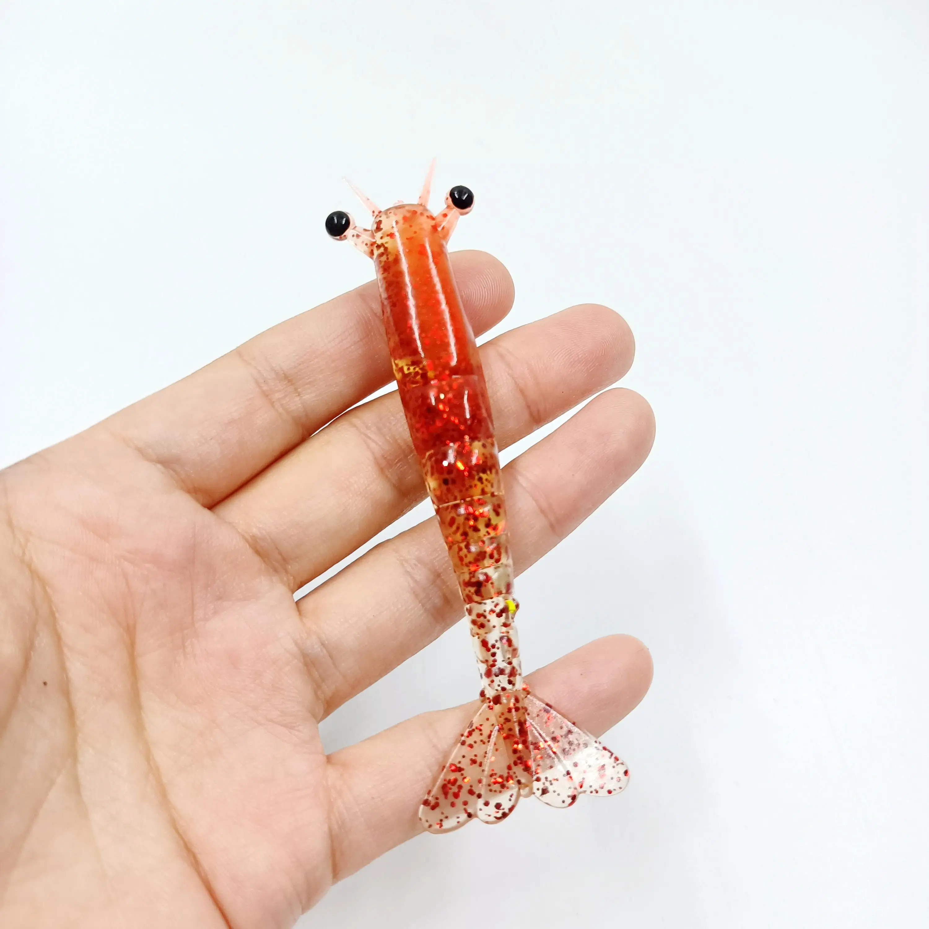 DUODUOYU 2PCS Neue Weiche Garnelen Angeln Locken 9,5 cm/6g 11,5 cm/10g Künstliche lebensechte Weiche Köder für Bass Hecht Forelle Angeln Pesca – Detail 8