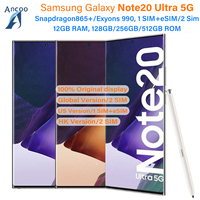 Original Galaxy Note 20 Ultra 5G Note20 N986U1 N986B N9860 128/256/512GB ROM 12GB RAM Octa Core Snapdragon 6.9\