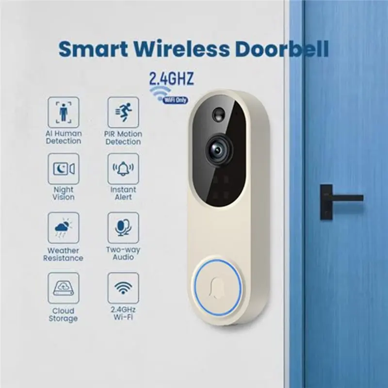 B04C-Wireless Video Doorbell With 1080P HD Camera Night Vision, 2-Way Audio Motion Detection Weatherproof Smart Doorbell