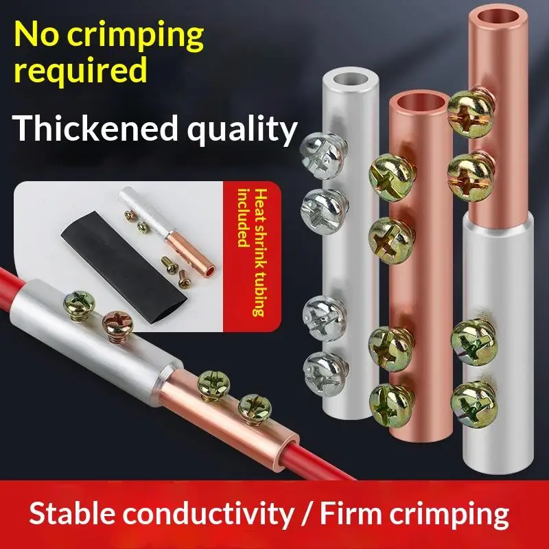 1/3Pcs GTL Quick Cable Connector Copper Wire Butt Terminal Splice Tube Screw Bolt Connection Sleeve for AL Wire Join