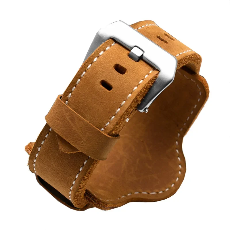 Suitable for Panerai PAM380 111 351 frosted leather watch with large leather chain, 20mm 22mm 24mm 26mm