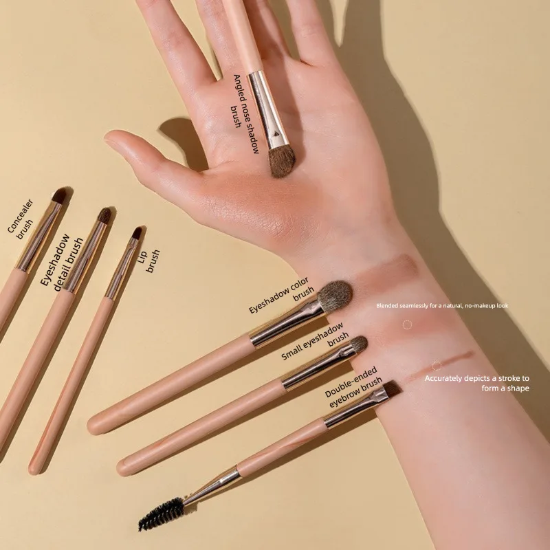 휴대용 미니 메이크업 브러쉬 세트, 10개 동물 털 아이섀도우 브러쉬, 블러쉬 브러쉬, 창저우 메이크업 브러쉬 세트