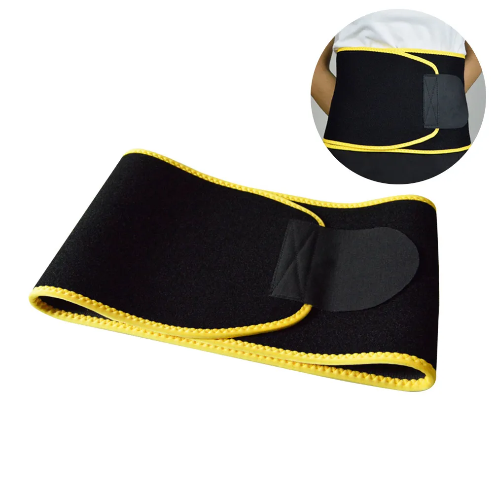 Woman Slimming Waist Trimmer Belt Yellow 97x20cm Fitness Waistband Weight Loss Wrap Belly Fat Burner Workout Support