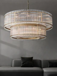 LED Vintage American 2 Layer Brass 2025 Chandelier Lighting Hanging Lamps Lustre Suspension Luminaire Lampen For Living Room